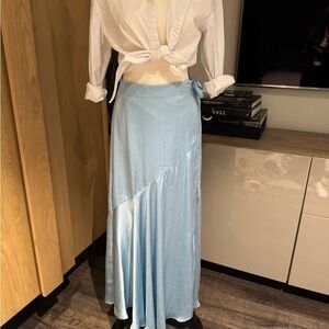 Free People Light Blue Wrap Skirt